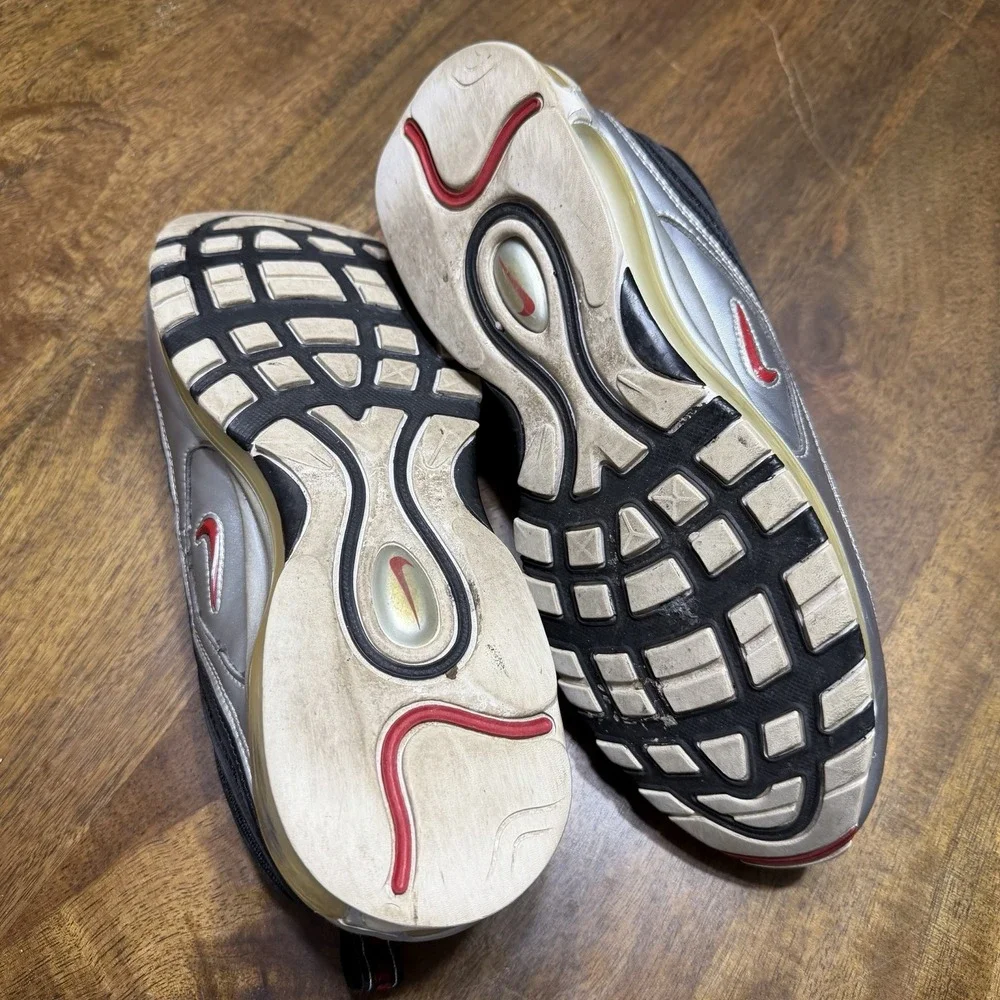 Nike Air Max 97 QS B-Sides Metallic Silver Black Size 10.5 Sneakers AT5458-001